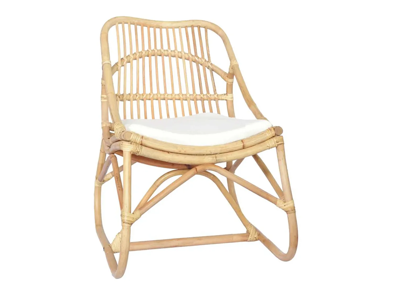 Discount Poltrona | Cadeira Relax | Cadeira de vime e linho SHL100334 Branco