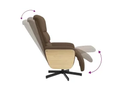 Poltrona* Poltrona | Cadeira Relax | Cadeira reclinável com apoio de pés tecido SHL518118 Castanho