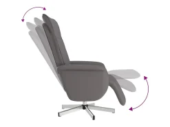 Poltrona* Poltrona | Cadeira Relax | Cadeira reclinável com apoio de pés couro artificial SHL659089 Cinzento