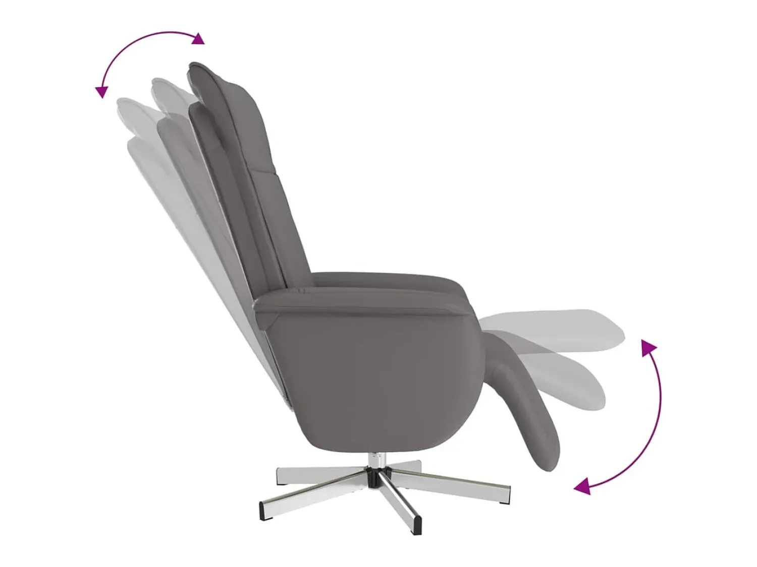 Poltrona* Poltrona | Cadeira Relax | Cadeira reclinável com apoio de pés couro artificial SHL659089 Cinzento