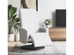 Sale Poltrona | Cadeira Relax | Cadeira reclinável com apoio de pés couro artificial SHL928383 Branco