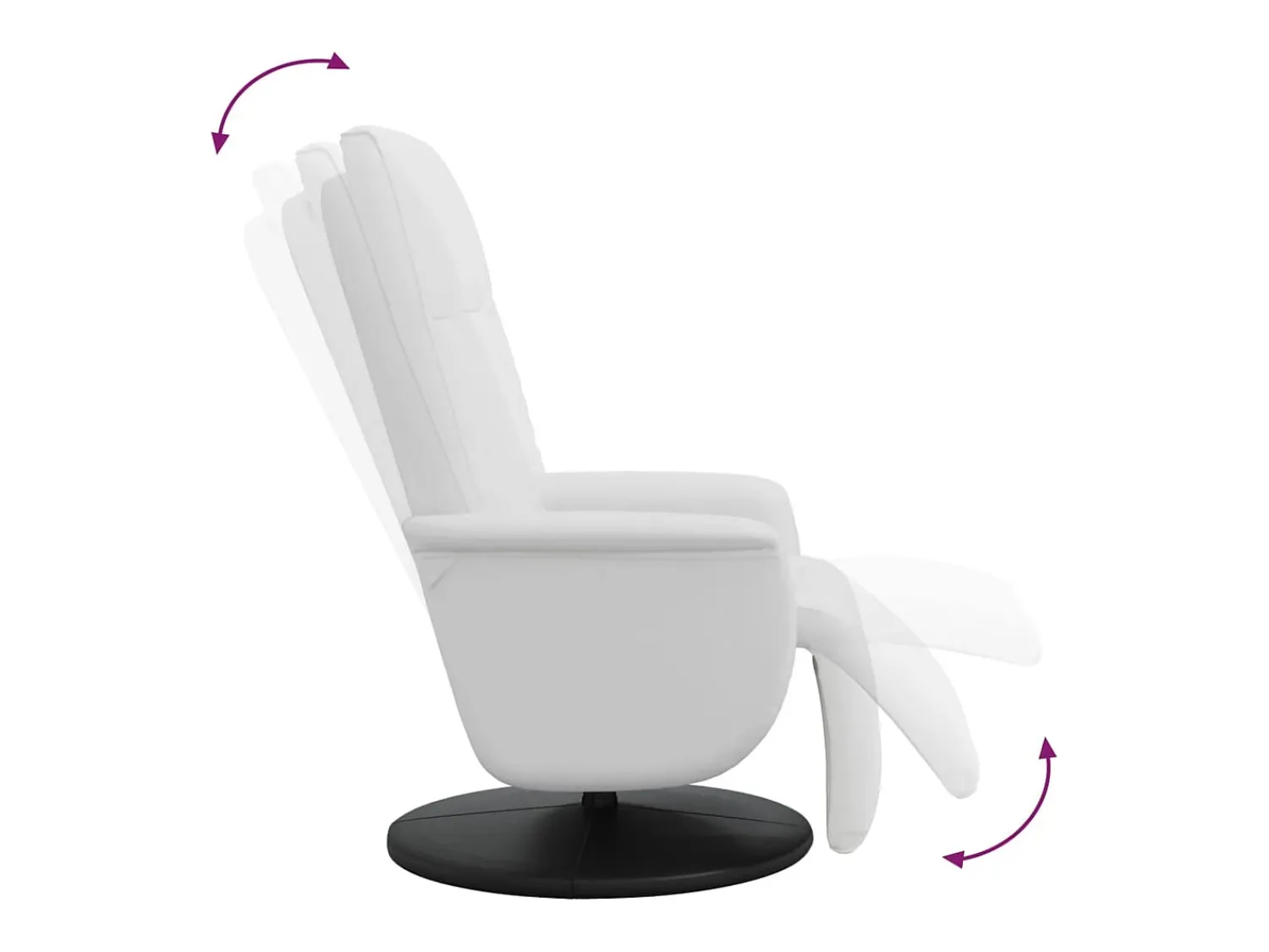 Sale Poltrona | Cadeira Relax | Cadeira reclinável com apoio de pés couro artificial SHL928383 Branco