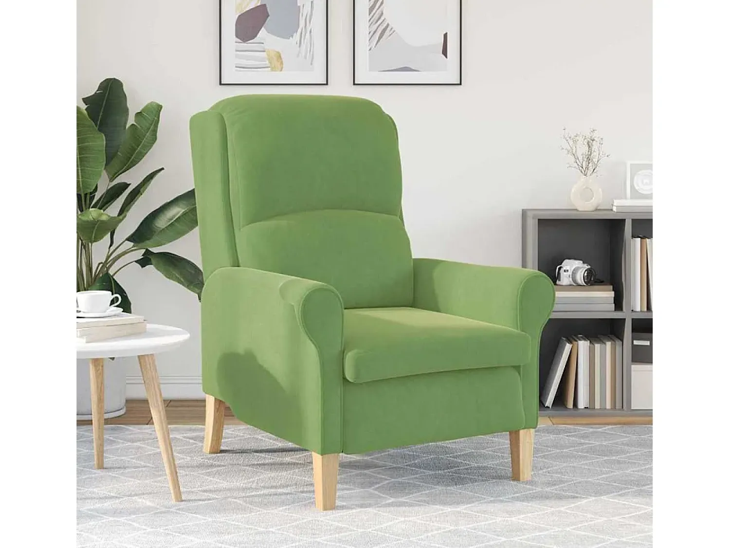 Outlet Poltrona | Cadeira Relax | Poltrona Confortável para Sala 76x94x102 cm Veludo SHL360737 Verde claro