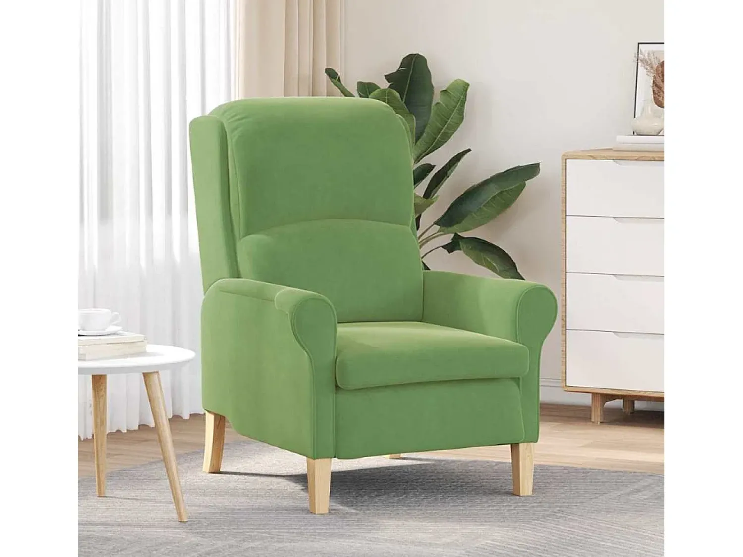 Outlet Poltrona | Cadeira Relax | Poltrona Confortável para Sala 76x94x102 cm Veludo SHL360737 Verde claro