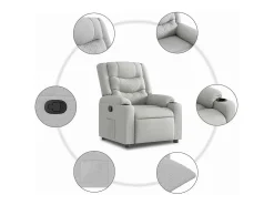 Poltrona| Poltrona | Cadeira Relax | Cadeira reclinável tecido nuvem SHL389643 Cinzento