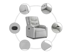 Poltrona| Poltrona | Cadeira Relax | Cadeira reclinável tecido nuvem SHL389643 Cinzento