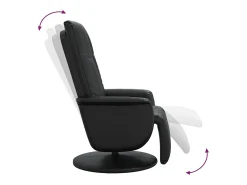 Poltrona* Poltrona | Cadeira Relax | Cadeira reclinável com apoio de pés couro artificial SHL732364 Preto