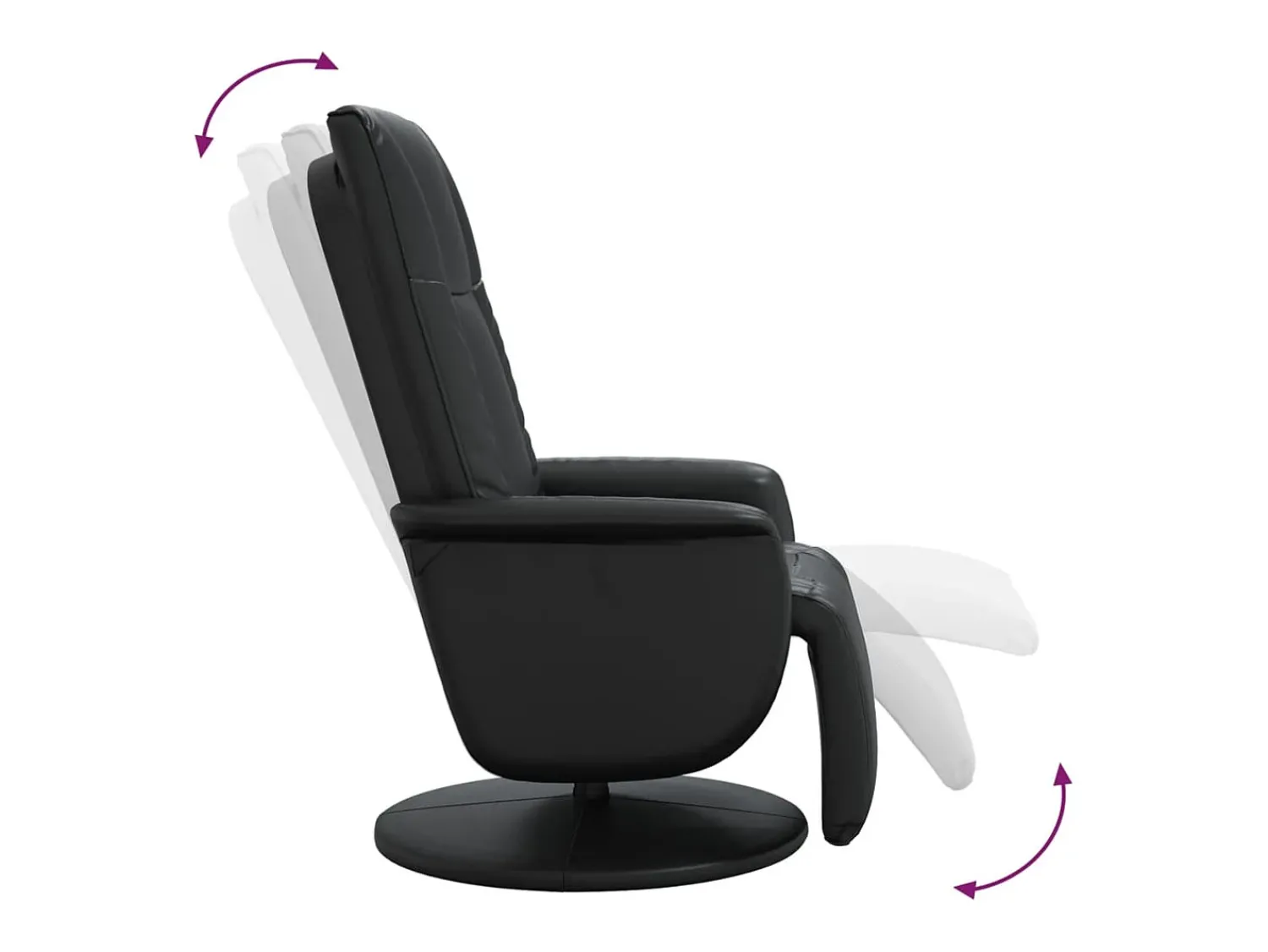 Poltrona* Poltrona | Cadeira Relax | Cadeira reclinável com apoio de pés couro artificial SHL732364 Preto