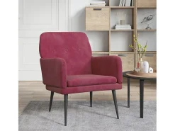 Discount Poltrona | Cadeira Relax com apoio de braços 62x79x79 cm veludo tinto SHL254235 Vermelho
