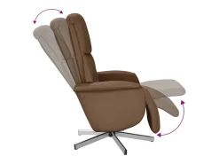 Poltrona* Poltrona | Cadeira Relax | Cadeira reclinável com apoio de pés tecido SHL424382 Castanho