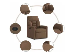 Poltrona| Poltrona | Cadeira Relax | Cadeira reclinável tecido SHL471404 Castanho