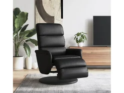 Poltrona| Poltrona | Cadeira Relax | Cadeira reclinável com apoio de pés couro artificial SHL281163 Preto