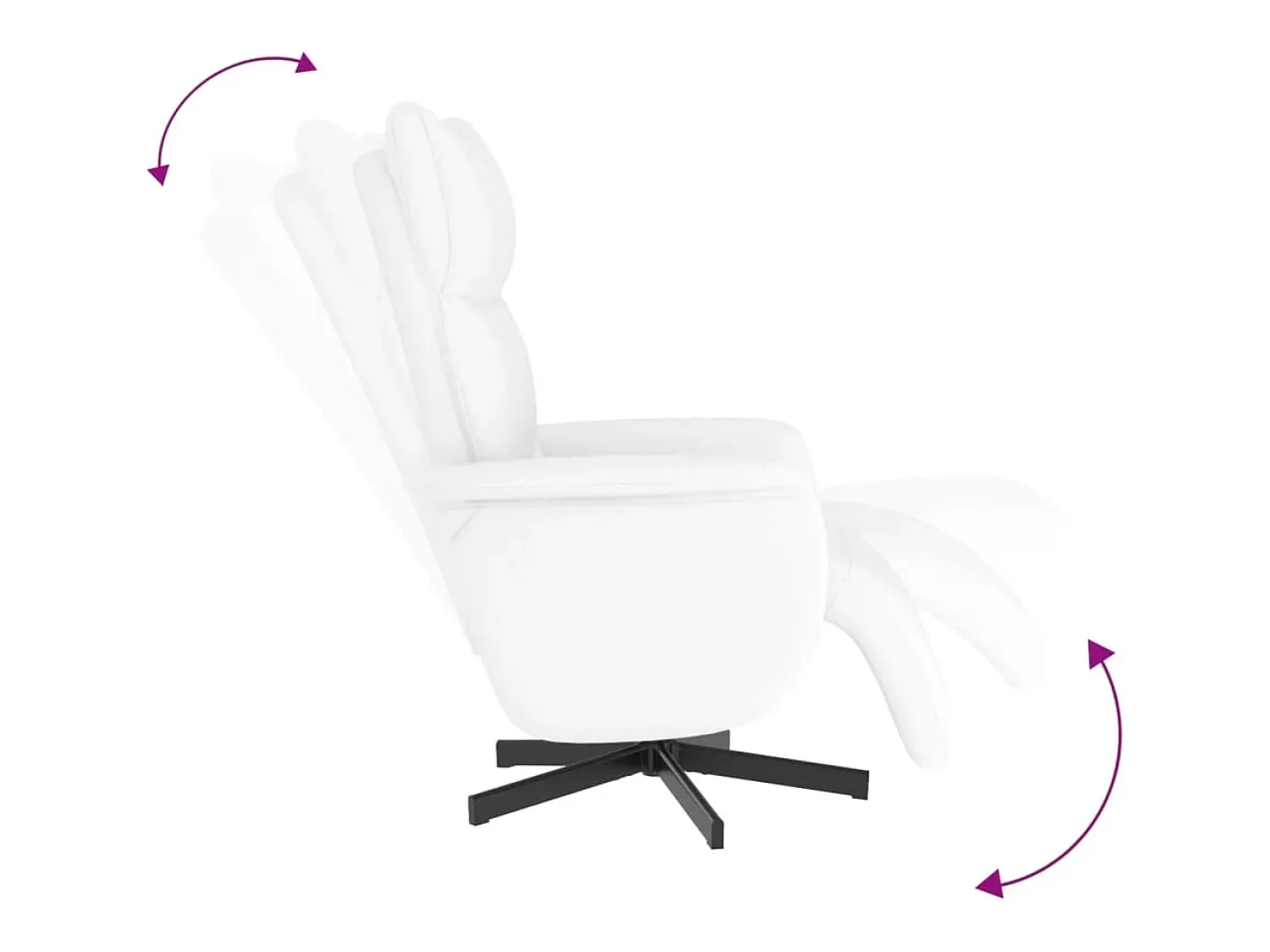 Poltrona| Poltrona | Cadeira Relax | Cadeira reclinável com apoio de pés couro artificial SHL639947 Branco