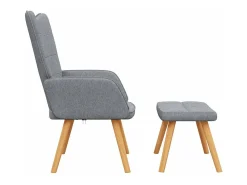 Sale Poltrona | Cadeira Relax + banco tecido -claro SHL757870 Cinzento