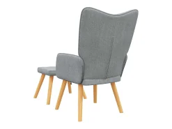 Sale Poltrona | Cadeira Relax + banco tecido -claro SHL757870 Cinzento
