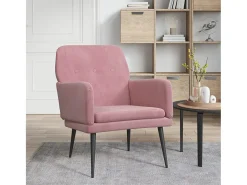 Outlet Poltrona | Cadeira Relax com apoio de braços 62x79x79 cm veludo SHL44882 Rosa