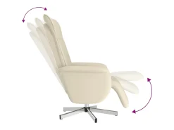 Online Poltrona | Cadeira Relax | Cadeira reclinável com apoio de pés couro artificial cor SHL628463 Creme