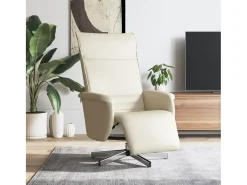 Online Poltrona | Cadeira Relax | Cadeira reclinável com apoio de pés couro artificial cor SHL628463 Creme