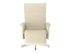 Online Poltrona | Cadeira Relax | Cadeira reclinável com apoio de pés couro artificial cor SHL628463 Creme