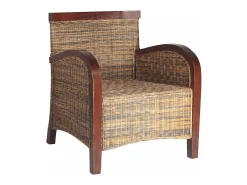 Poltrona* Poltrona | Cadeira Relax | Poltrona Confortável para Sala vime tecido à mão SHL567196 Castanho