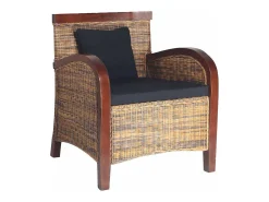 Poltrona* Poltrona | Cadeira Relax | Poltrona Confortável para Sala vime tecido à mão SHL567196 Castanho