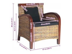 Poltrona* Poltrona | Cadeira Relax | Poltrona Confortável para Sala vime tecido à mão SHL567196 Castanho