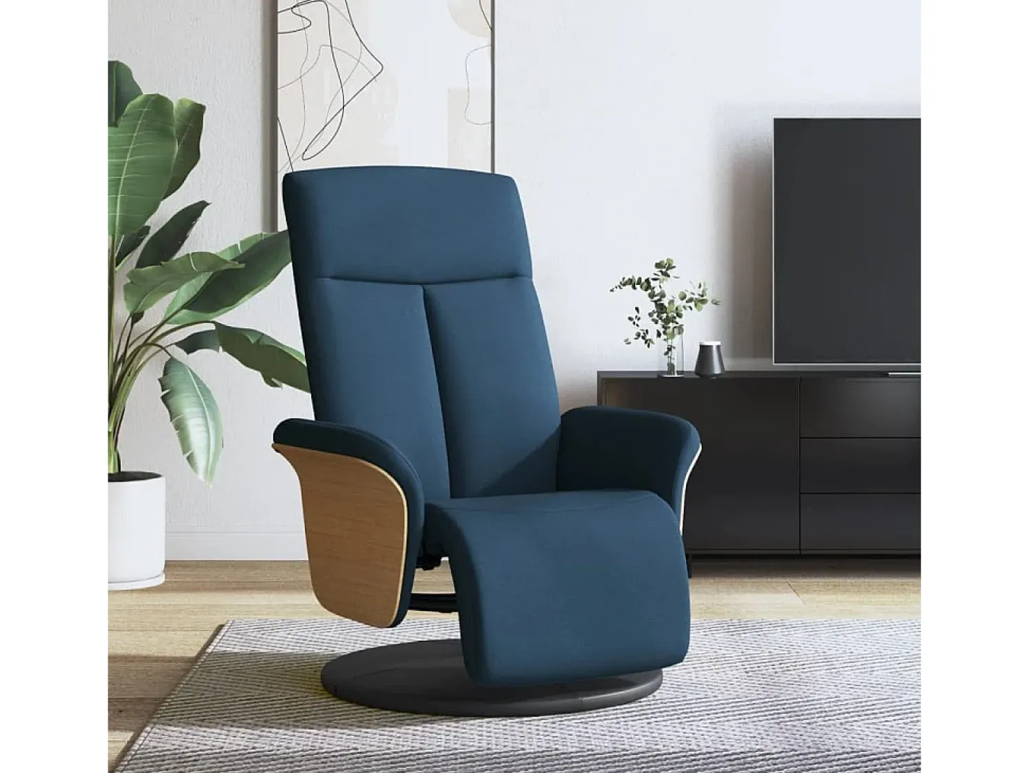 Clearance Poltrona | Cadeira Relax | Cadeira reclinável com apoio de pés tecido SHL605348 Azul