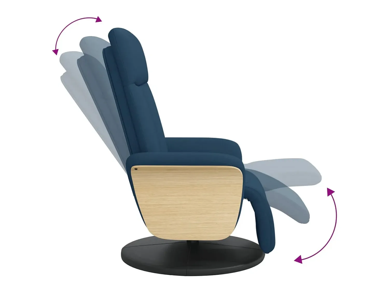 Clearance Poltrona | Cadeira Relax | Cadeira reclinável com apoio de pés tecido SHL605348 Azul