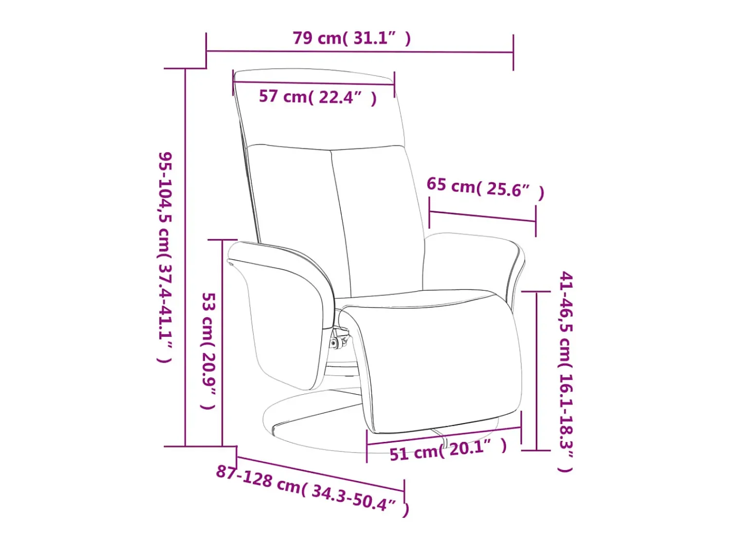 Clearance Poltrona | Cadeira Relax | Cadeira reclinável com apoio de pés tecido SHL605348 Azul