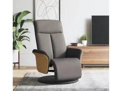 Poltrona | Cadeira Relax | Cadeira reclinável com apoio de pés tecido cinzento-acastanhado SHL526885^ Poltrona