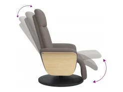 Poltrona | Cadeira Relax | Cadeira reclinável com apoio de pés tecido cinzento-acastanhado SHL526885^ Poltrona