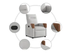 Poltrona| Poltrona | Cadeira Relax | Cadeira reclinável tecido nuvem SHL724317 Cinzento