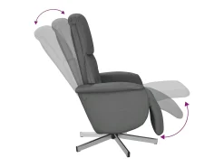 Poltrona| Poltrona | Cadeira Relax | Cadeira reclinável com apoio de pés tecido cinzento-escuro SHL480946 Cinza antracite