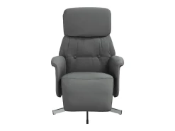 Poltrona| Poltrona | Cadeira Relax | Cadeira reclinável com apoio de pés tecido cinzento-escuro SHL480946 Cinza antracite
