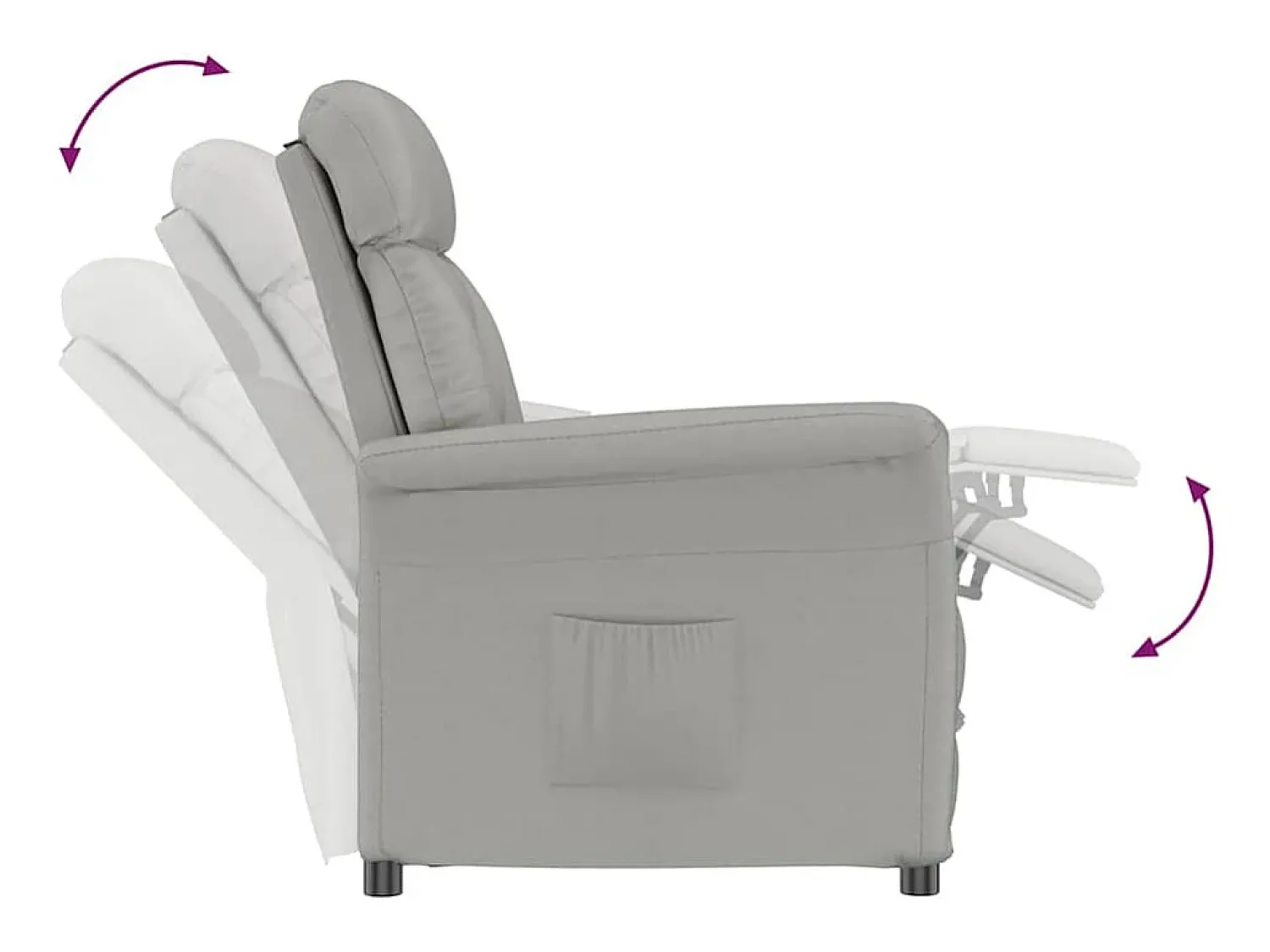 Poltrona* Poltrona | Cadeira Relax | Cadeira Recliner Cinza Claro Cinzento-claro 70.5x96.5x95 cm SHL15651 Cinzento claro