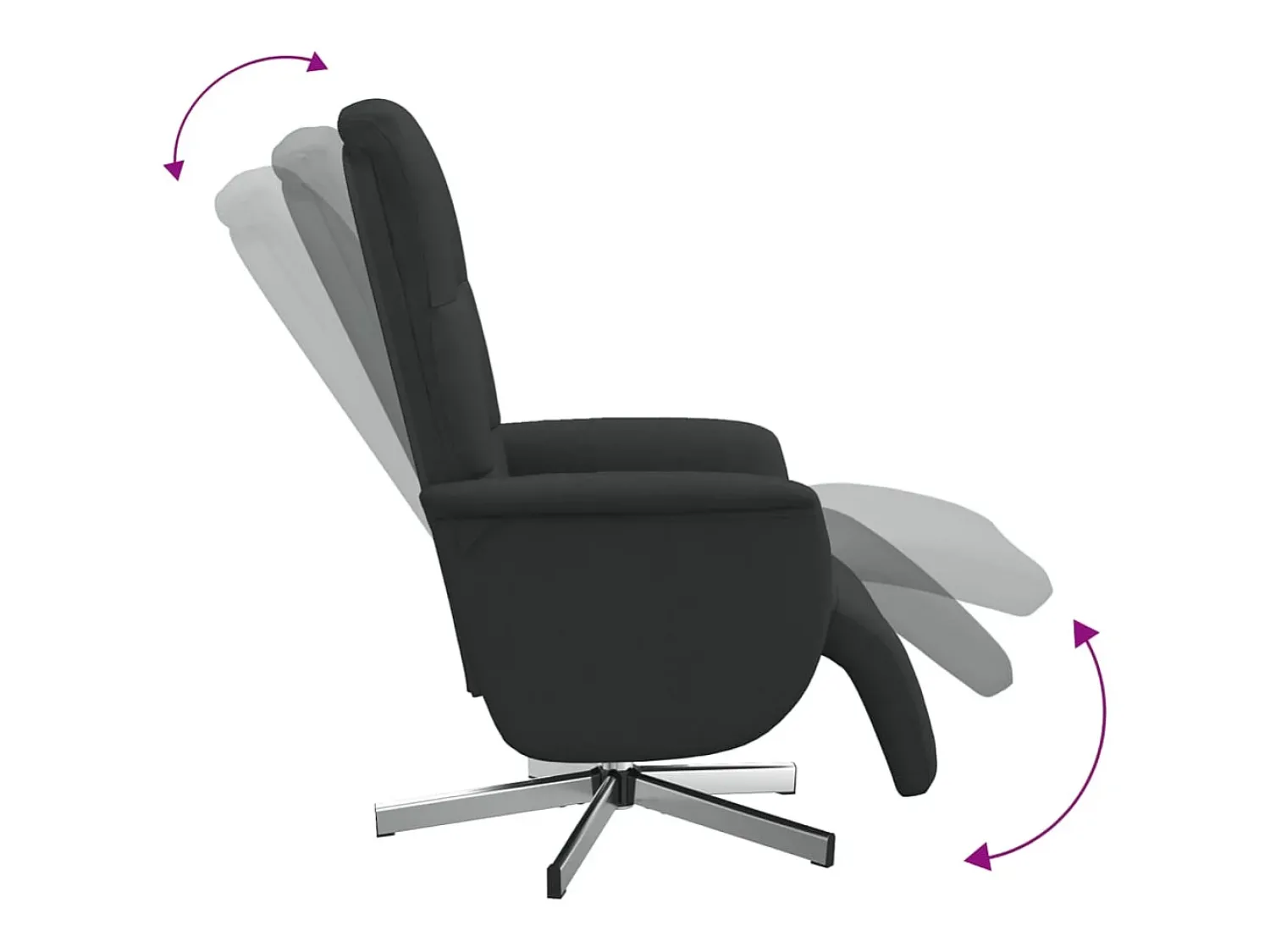 Poltrona| Poltrona | Cadeira Relax | Cadeira reclinável com apoio de pés tecido SHL292878 Preto