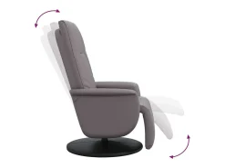 Online Poltrona | Cadeira Relax | Cadeira reclinável com apoio de pés couro artificial SHL926123 Cinzento