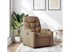 Best Poltrona | Cadeira Relax | Cadeira reclinável tecido SHL947816 Castanho
