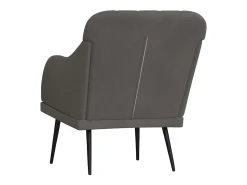 Poltrona | Cadeira Relax com apoio de braços 63x76x80 cm veludo cinzento-escuro SHL101297^ Poltrona
