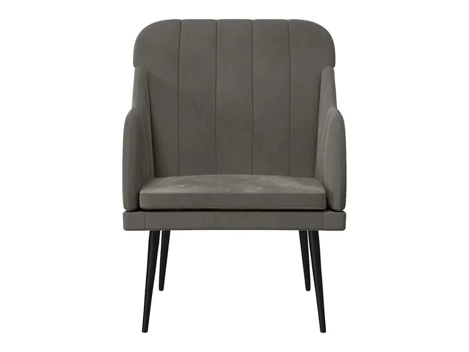 Poltrona | Cadeira Relax com apoio de braços 63x76x80 cm veludo cinzento-escuro SHL101297^ Poltrona
