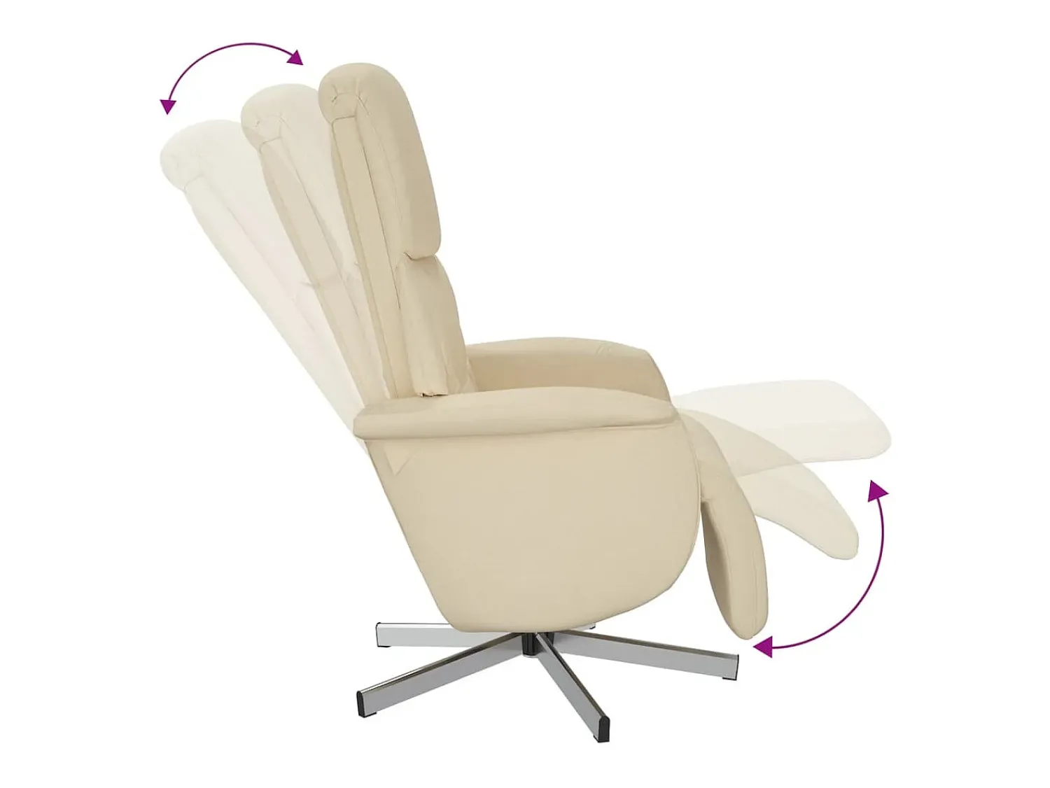 Poltrona* Poltrona | Cadeira Relax | Cadeira reclinável com apoio de pés tecido SHL650418 Creme