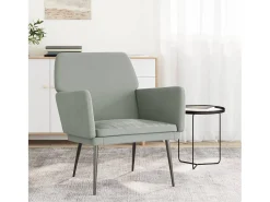 Poltrona* Poltrona | Cadeira Relax com apoio de braços 62x79x79 veludo -claro SHL620661 Cinzento