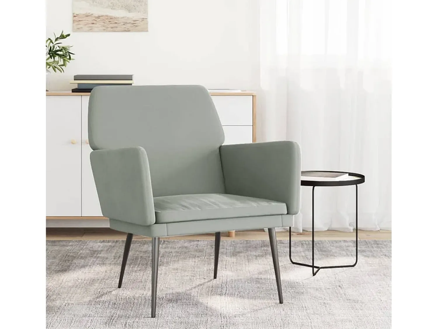 Poltrona* Poltrona | Cadeira Relax com apoio de braços 62x79x79 veludo -claro SHL620661 Cinzento