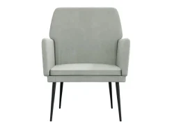 Poltrona* Poltrona | Cadeira Relax com apoio de braços 62x79x79 veludo -claro SHL620661 Cinzento