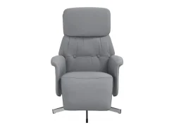 Poltrona| Poltrona | Cadeira Relax | Cadeira reclinável com apoio de pés tecido cinzento-claro SHL956556 Cinzento claro