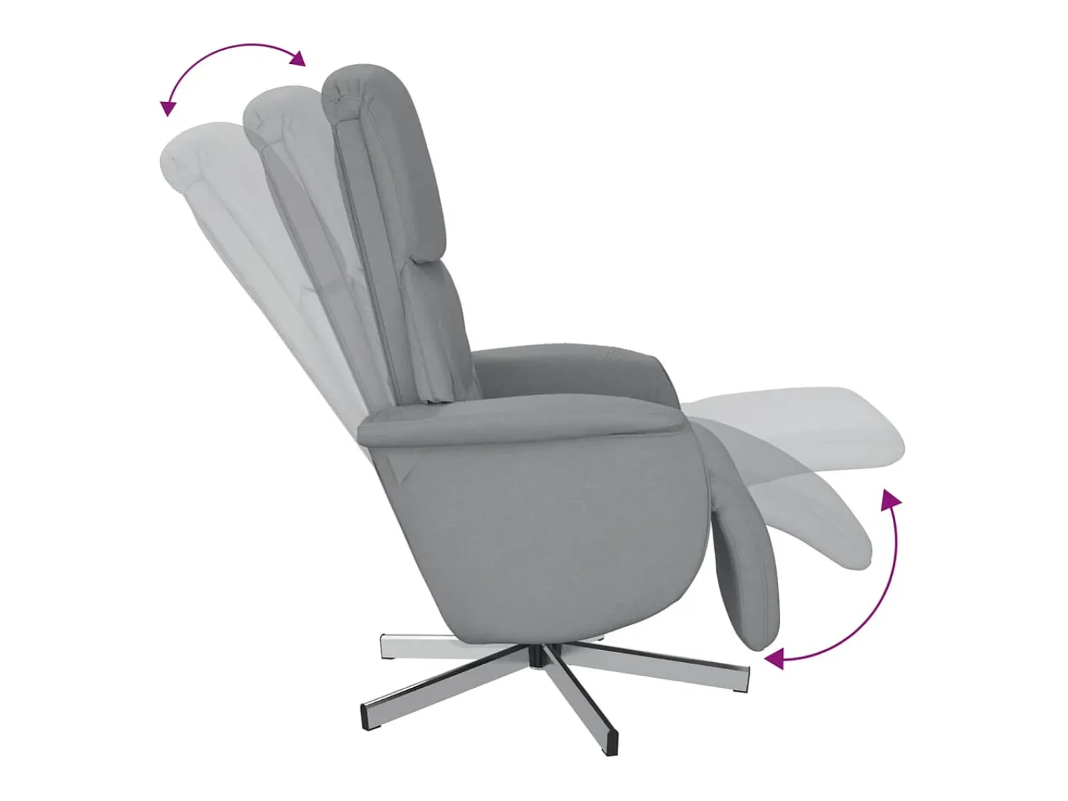 Poltrona| Poltrona | Cadeira Relax | Cadeira reclinável com apoio de pés tecido cinzento-claro SHL956556 Cinzento claro