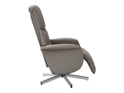 Poltrona* Poltrona | Cadeira Relax | Cadeira reclinável com apoio de pés tecido cinzento-acastanhado SHL929055 Taupe