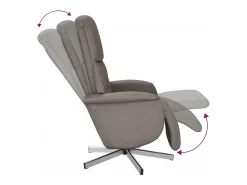 Poltrona* Poltrona | Cadeira Relax | Cadeira reclinável com apoio de pés tecido cinzento-acastanhado SHL929055 Taupe