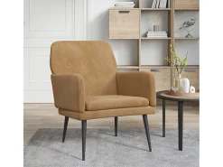 Best Poltrona | Cadeira Relax com apoio de braços 62x79x79 cm veludo SHL871055 Castanho