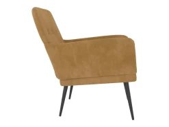 Best Poltrona | Cadeira Relax com apoio de braços 62x79x79 cm veludo SHL871055 Castanho